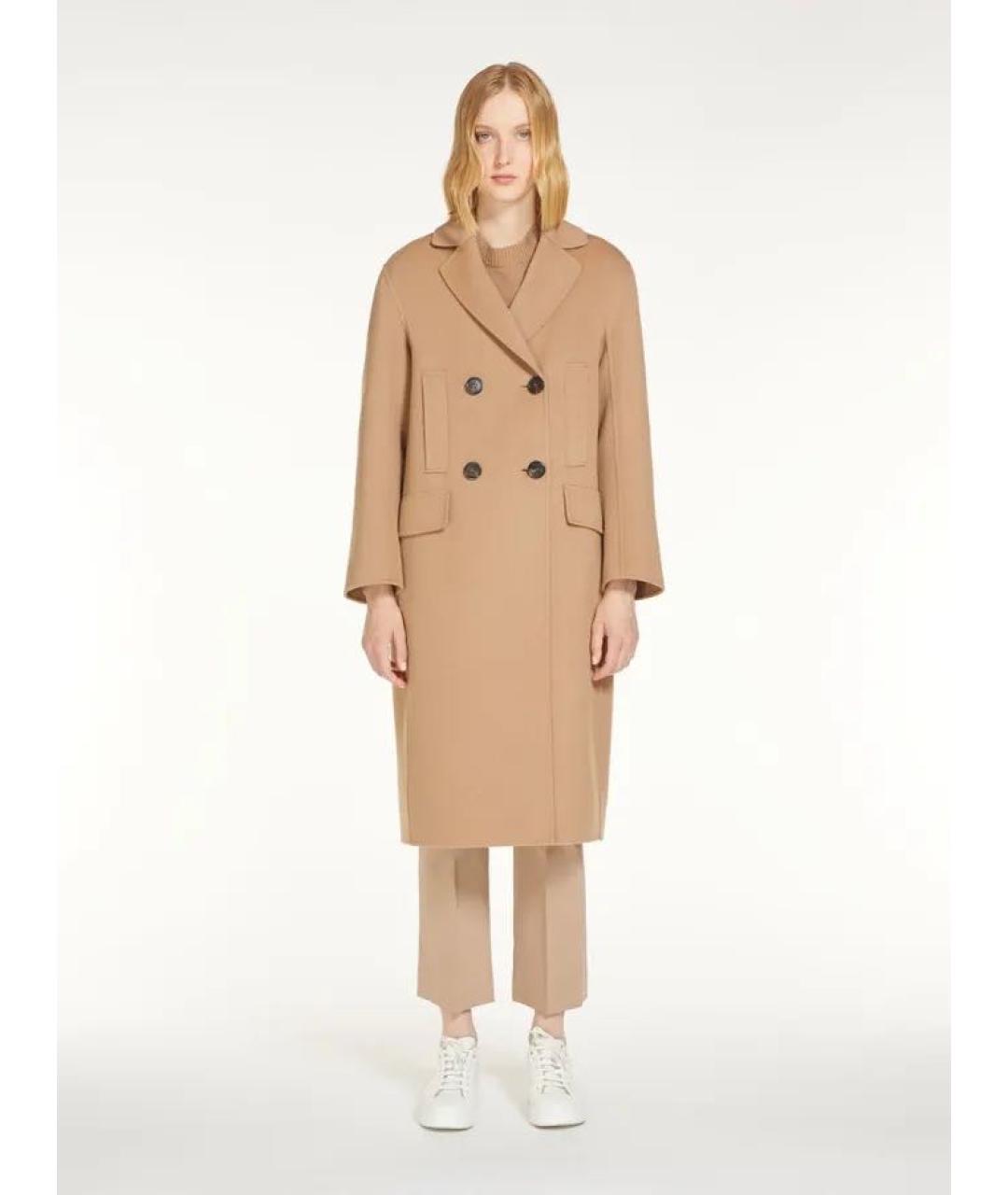 'S MAX MARA Бежевое пальто, фото 3