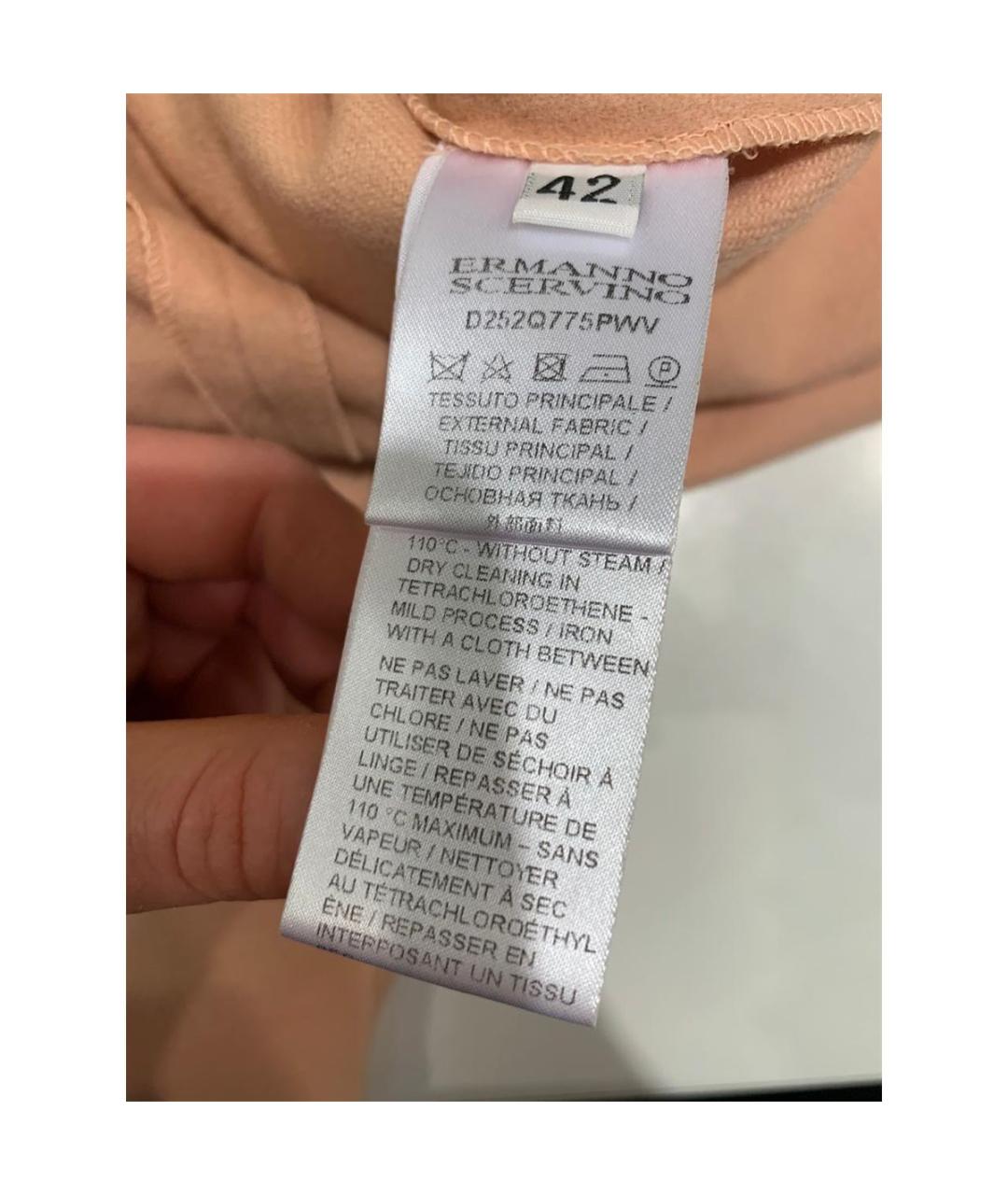 ERMANNO SCERVINO Бежевое шерстяное повседневное платье, фото 4