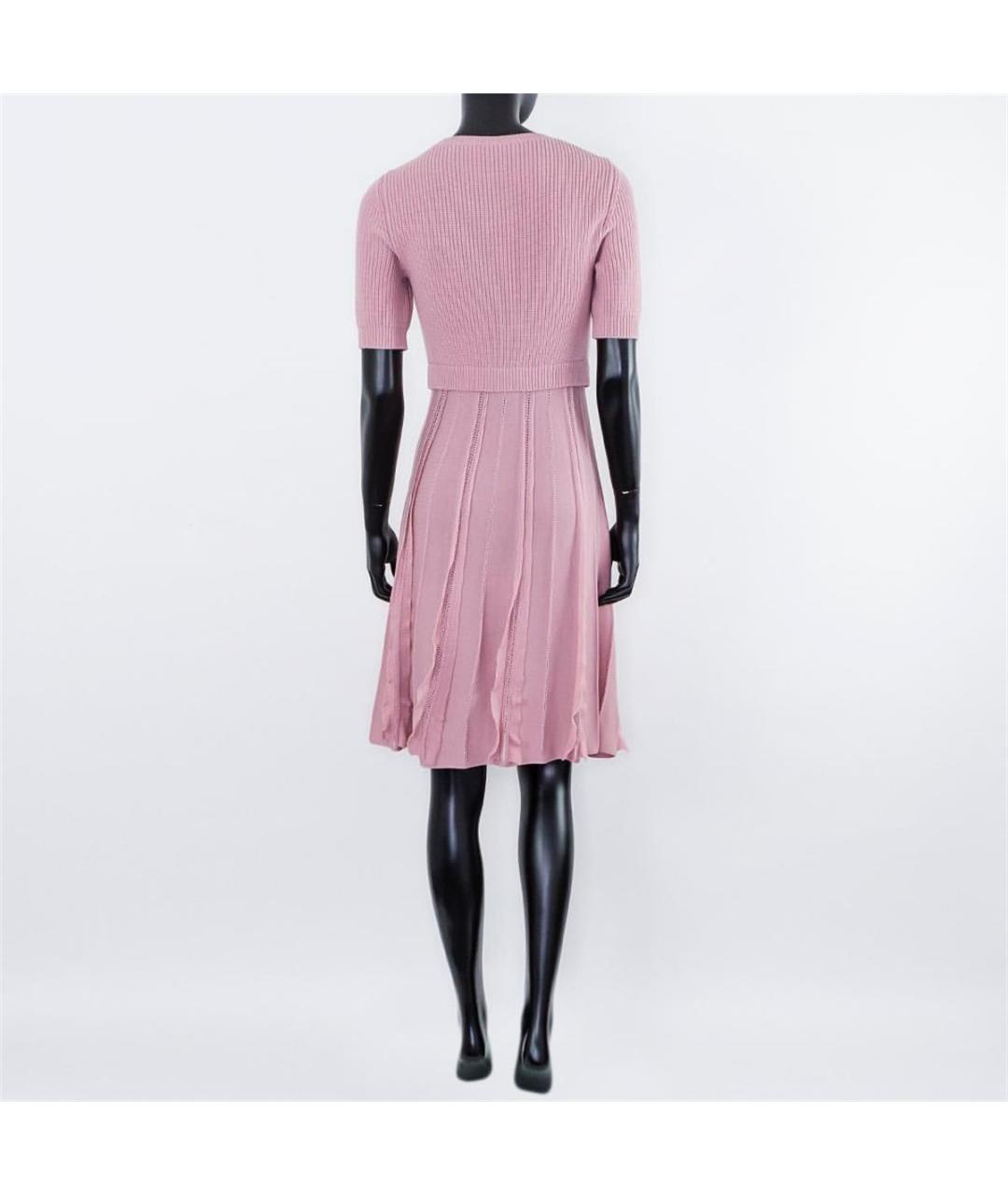 VALENTINO Розовое шерстяное повседневное платье, фото 3