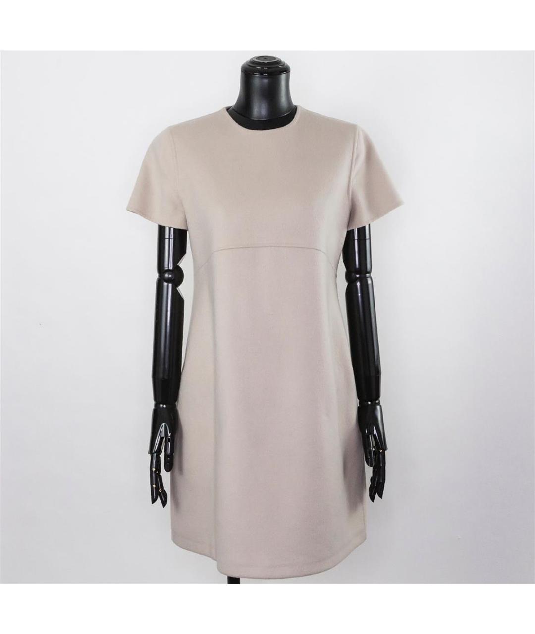 MAX MARA Бежевое шерстяное повседневное платье, фото 4