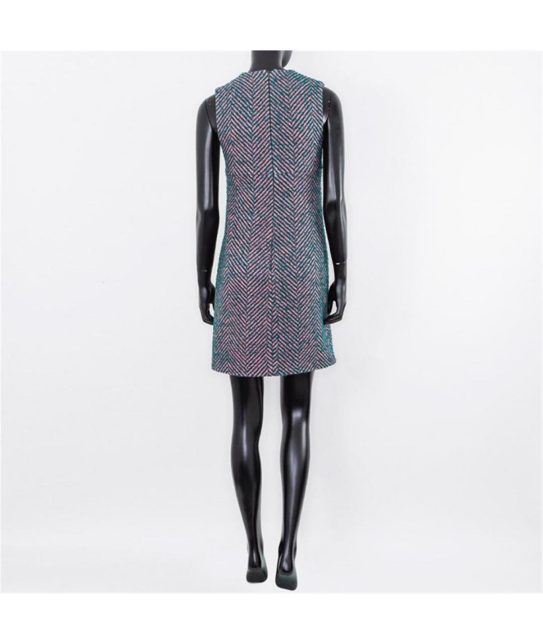 PRADA Зеленые шерстяное повседневное платье, фото 3