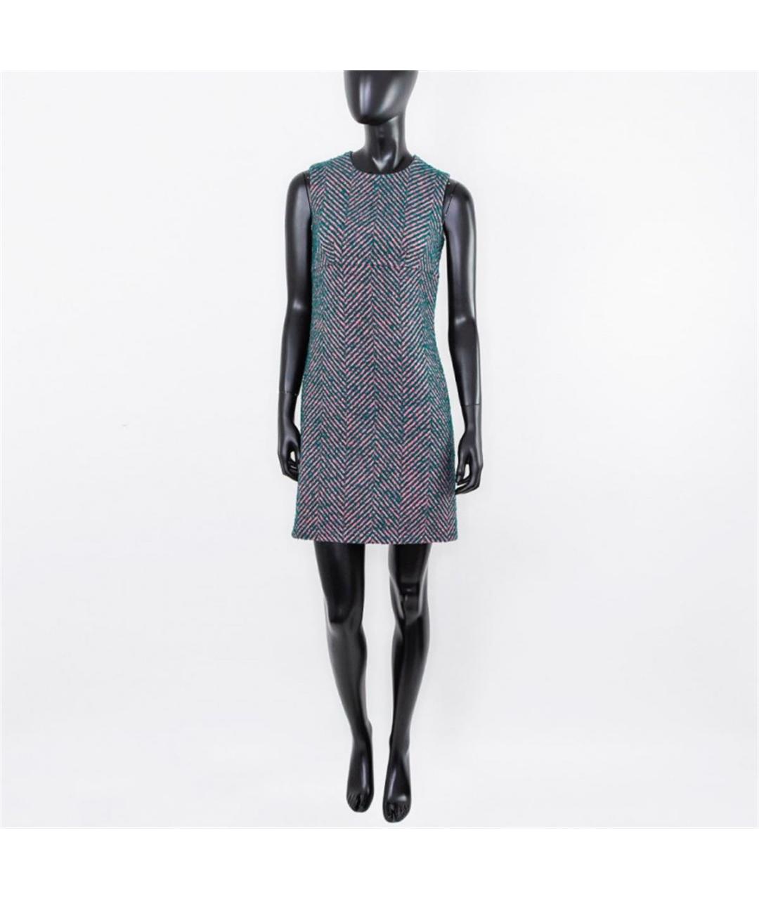 PRADA Зеленые шерстяное повседневное платье, фото 4