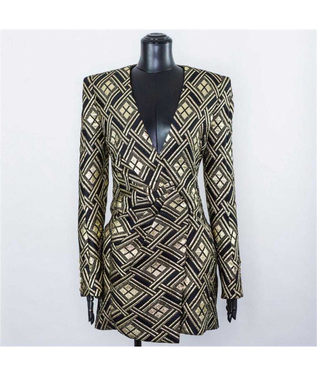 BALMAIN Черное полиэстеровое повседневное платье, фото 4