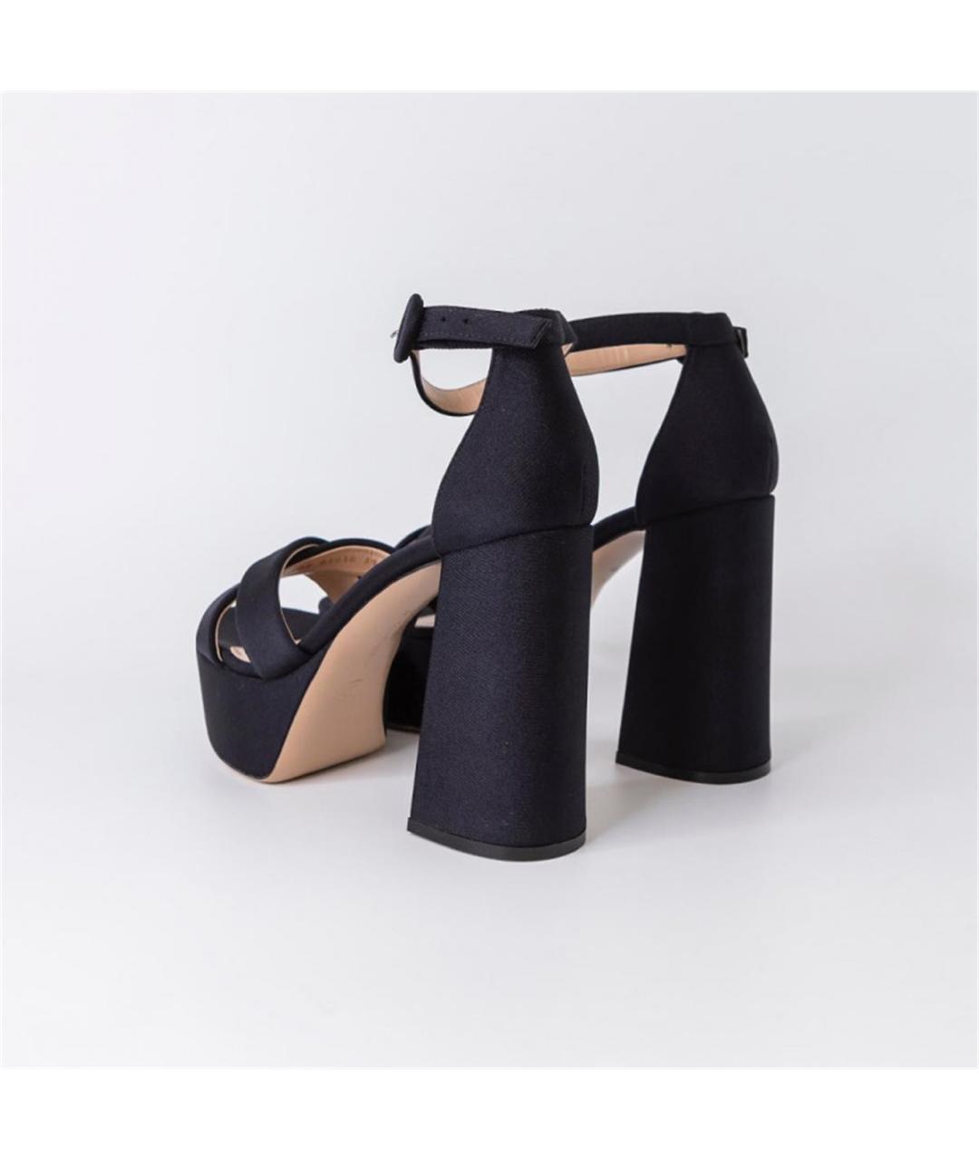 GIANVITO ROSSI Черные текстильные босоножки, фото 4