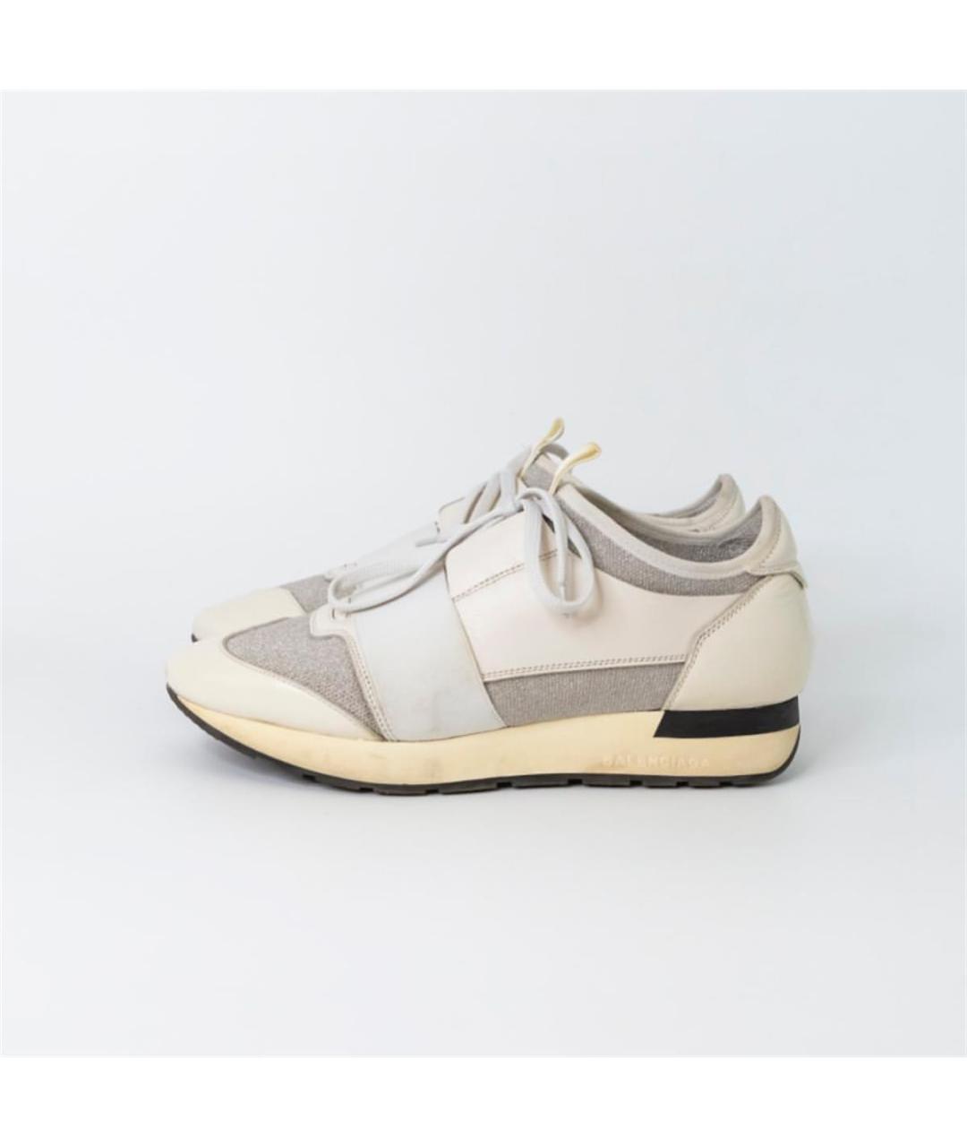 BALENCIAGA Белые кожаные кроссовки, фото 5