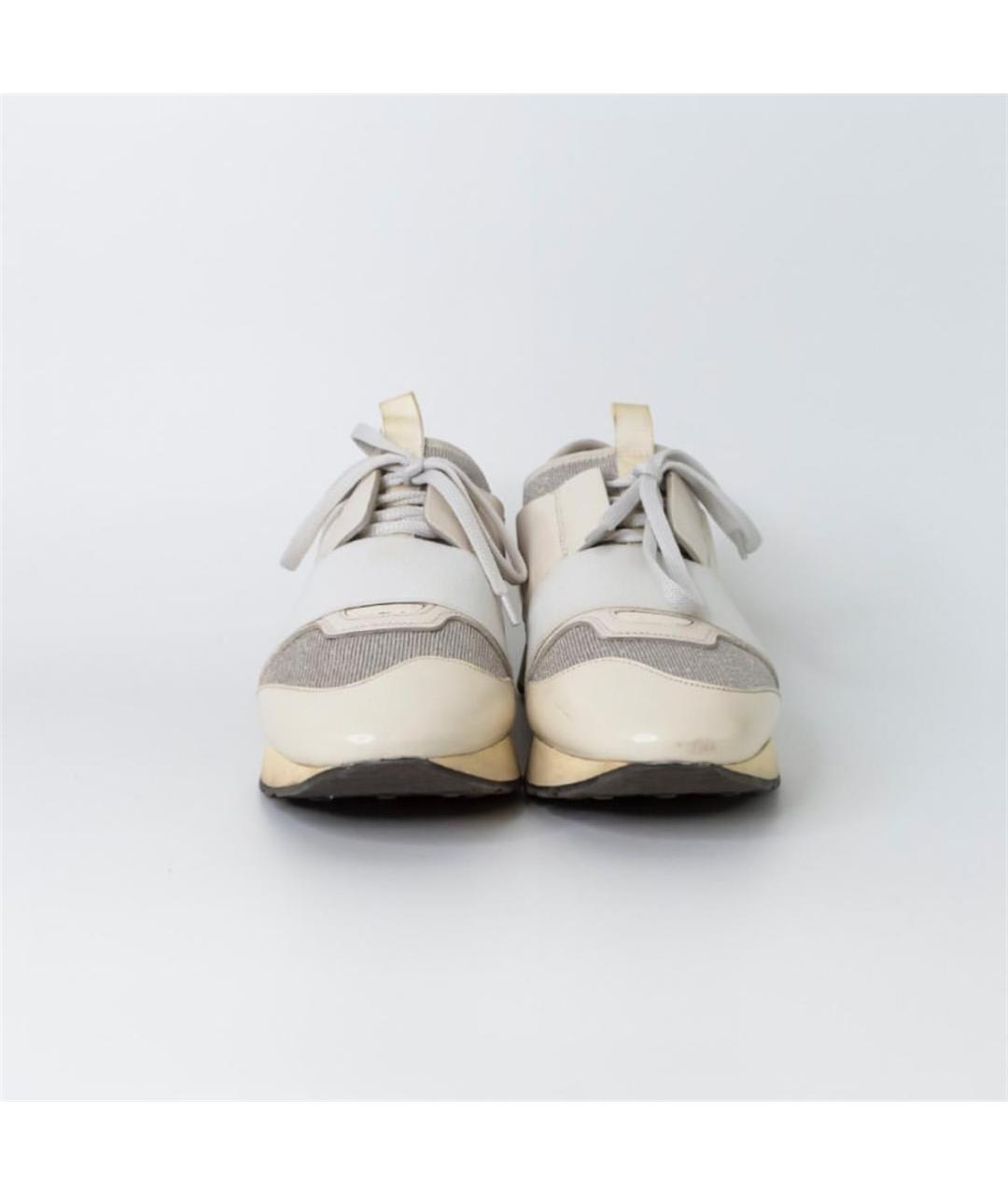 BALENCIAGA Белые кожаные кроссовки, фото 3