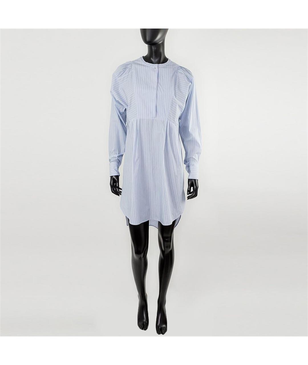 ERMANNO SCERVINO Голубое хлопковое повседневное платье, фото 4