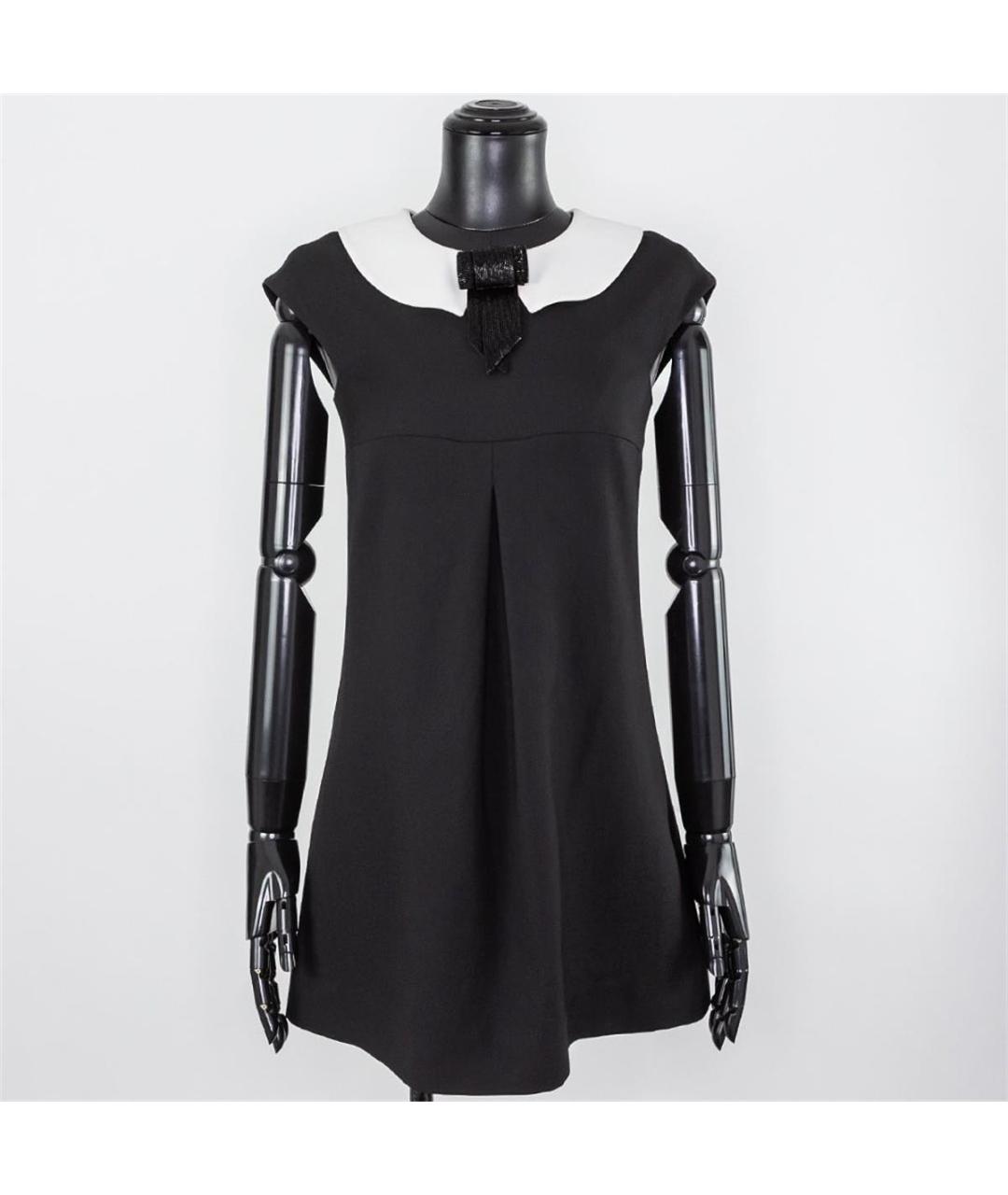 SAINT LAURENT Черное шерстяное повседневное платье, фото 4