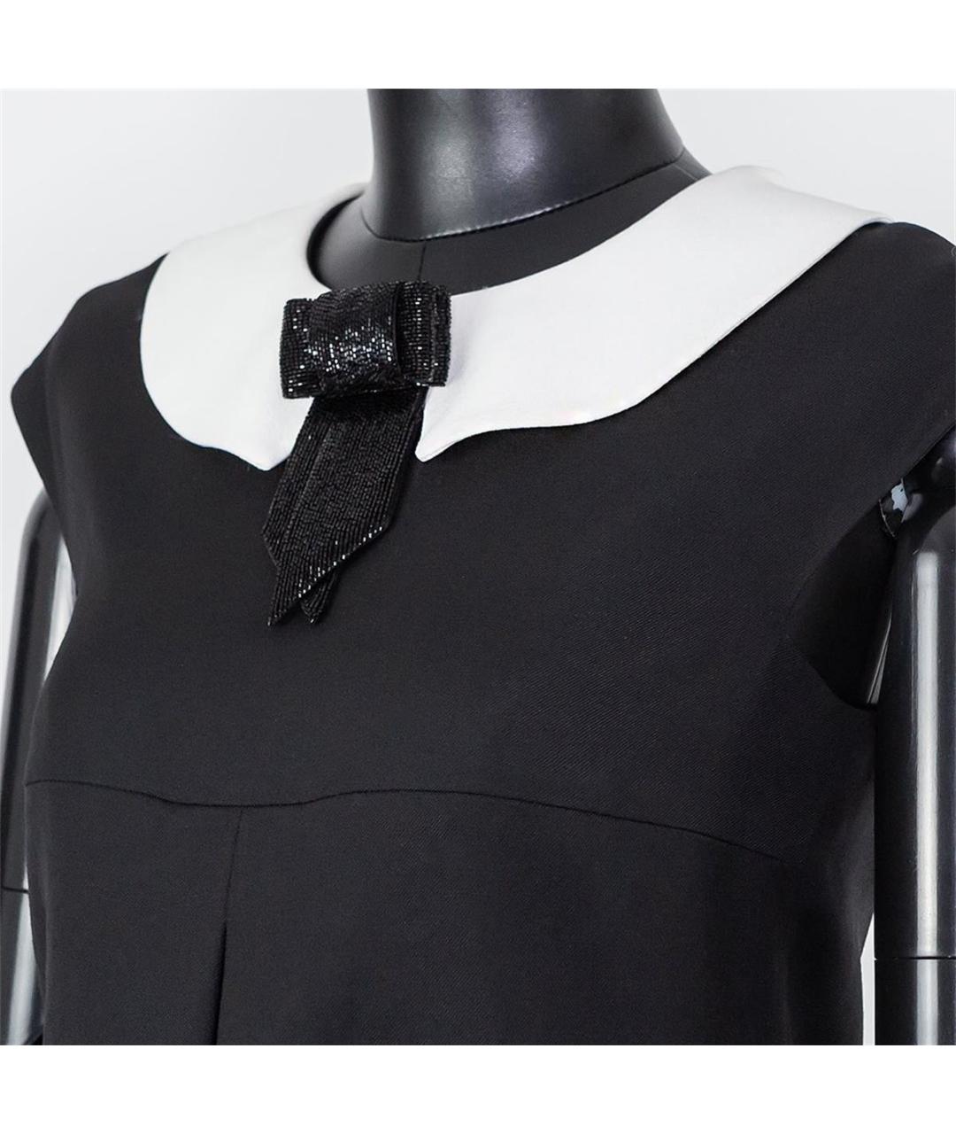 SAINT LAURENT Черное шерстяное повседневное платье, фото 2