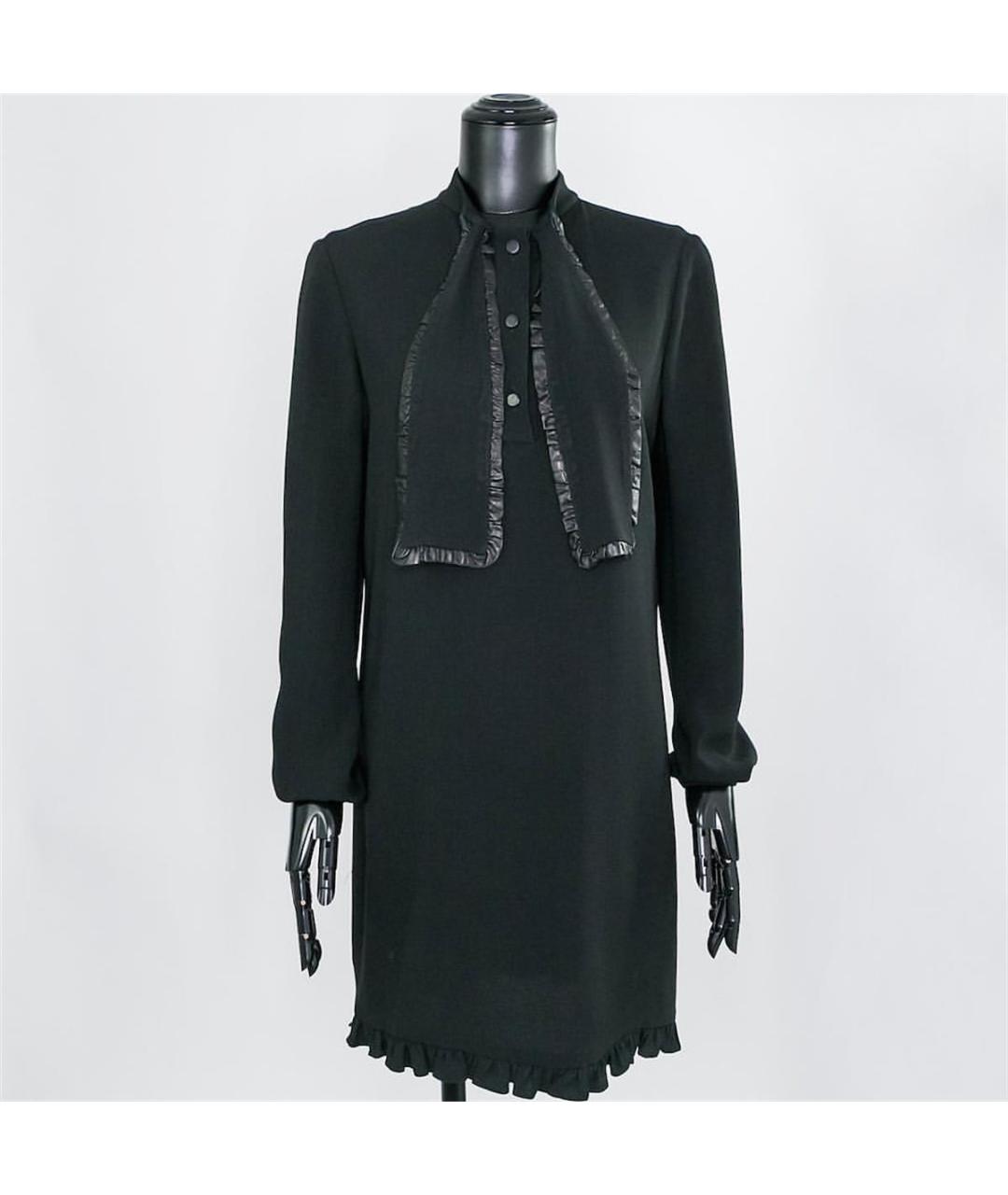 SAINT LAURENT Черное синтетическое повседневное платье, фото 4
