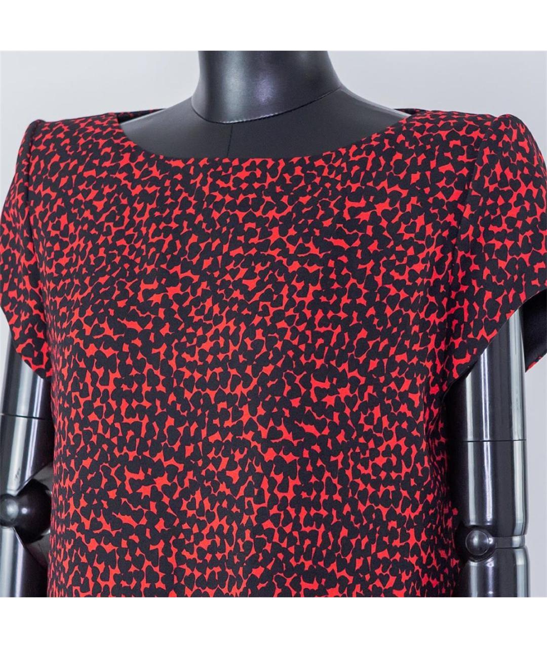SAINT LAURENT Красное шелковое повседневное платье, фото 2