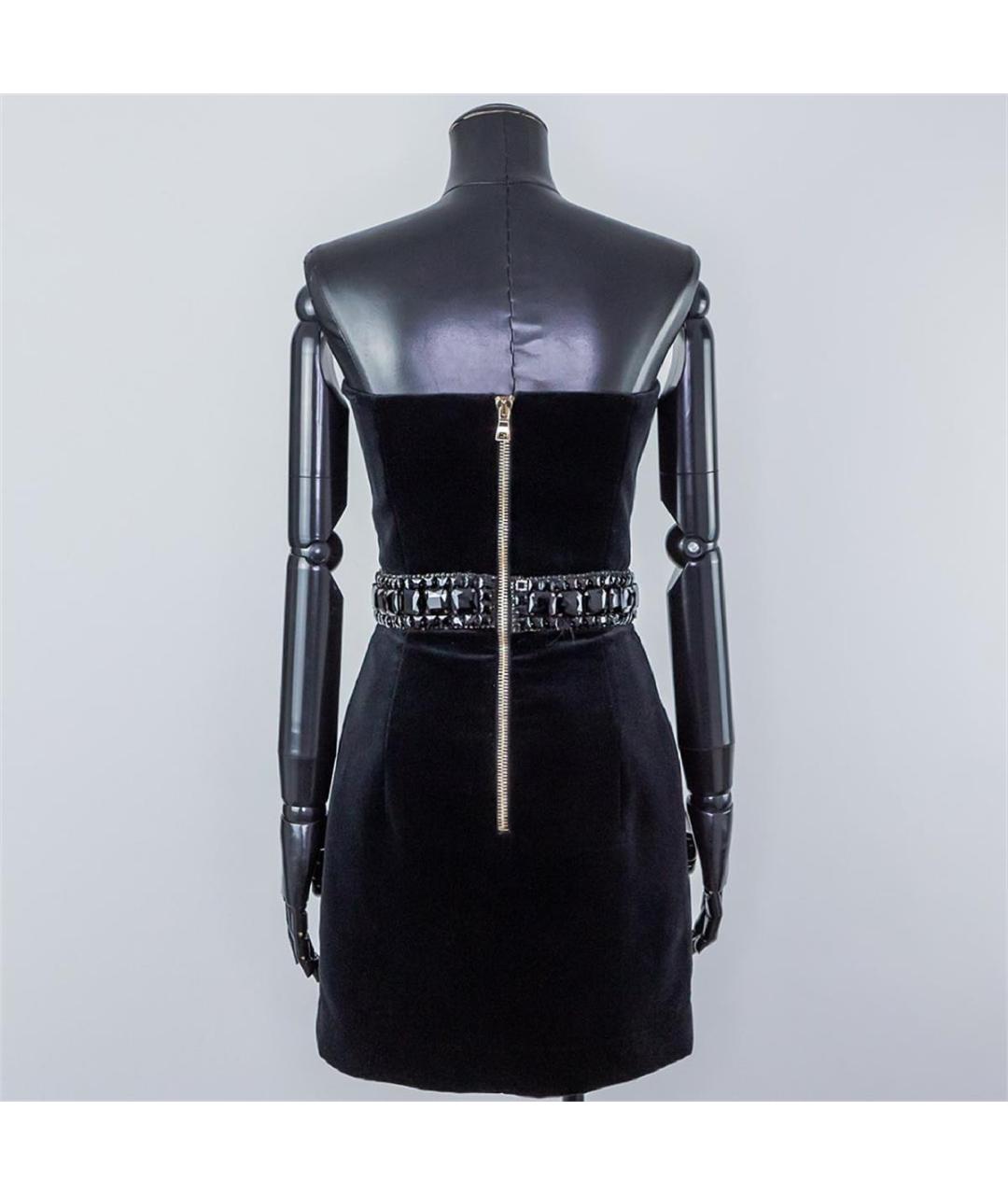 BALMAIN Черное бархатное повседневное платье, фото 3