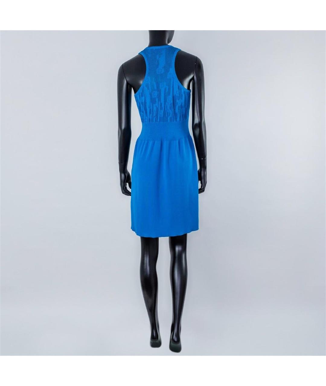 BALENCIAGA Голубое синтетическое повседневное платье, фото 3