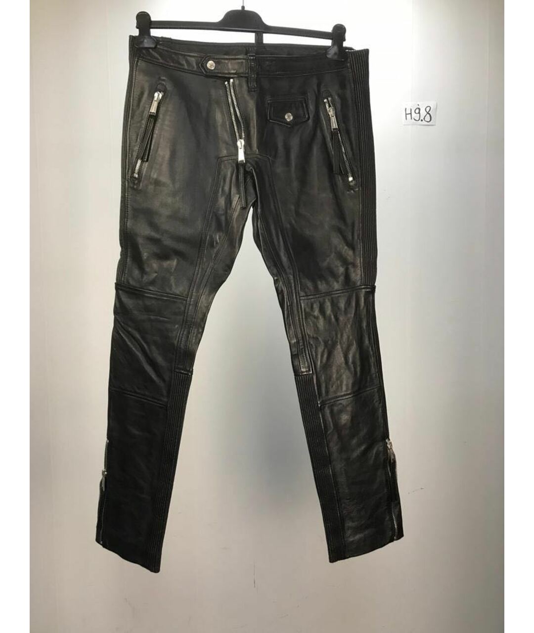 DSQUARED2 Черные кожаные повседневные брюки, фото 4