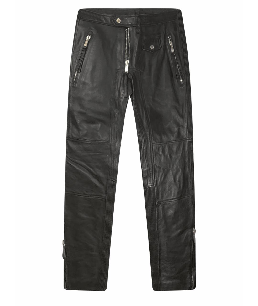 DSQUARED2 Черные кожаные повседневные брюки, фото 1