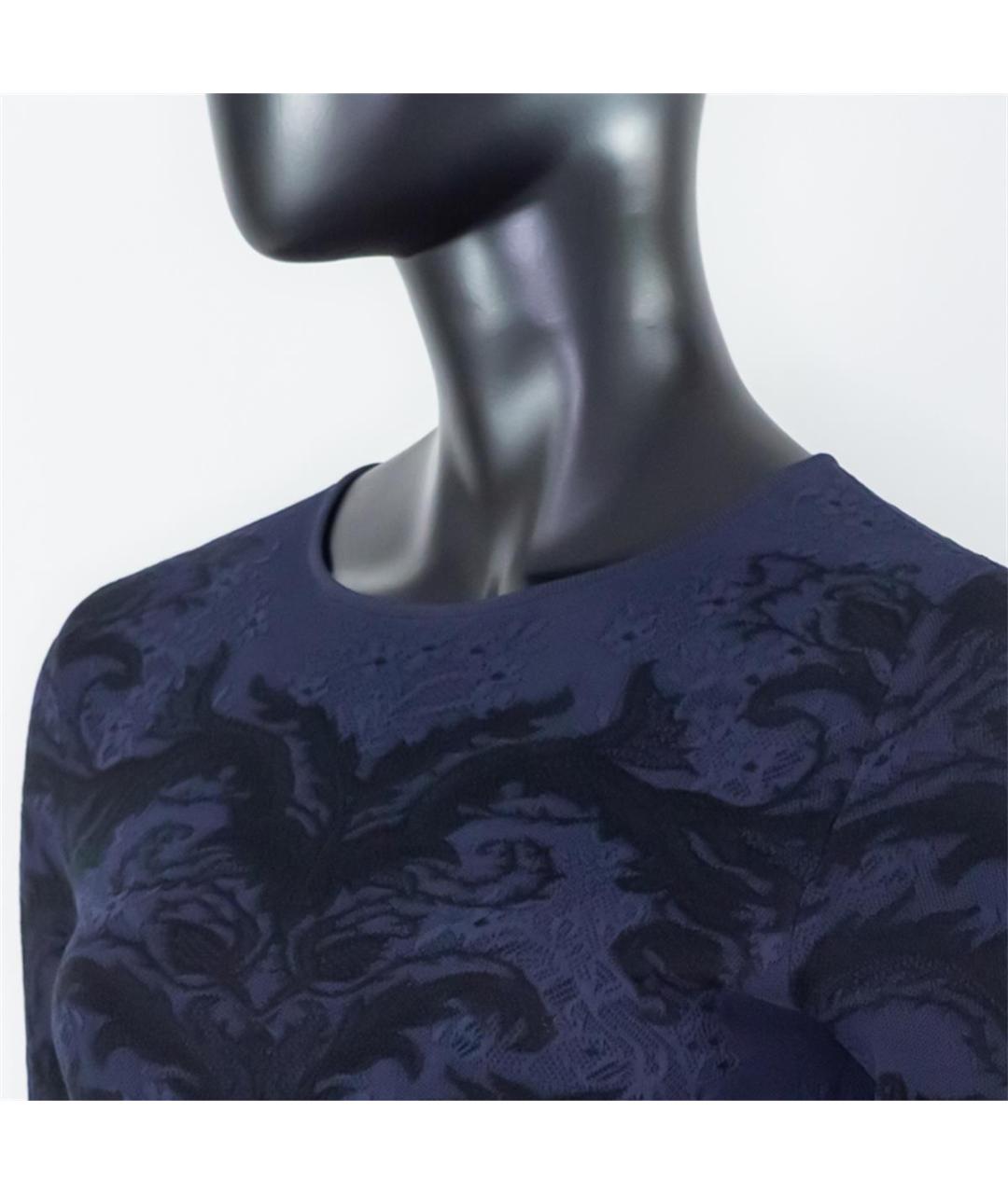 ALEXANDER MCQUEEN Синее вискозное повседневное платье, фото 2