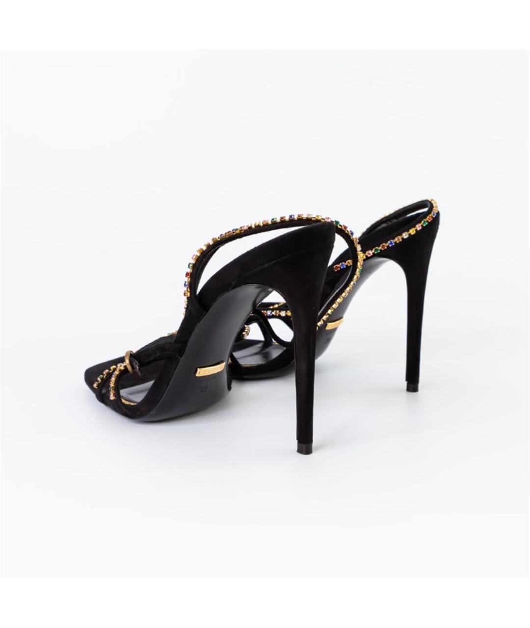 GUCCI Черные замшевые босоножки, фото 4