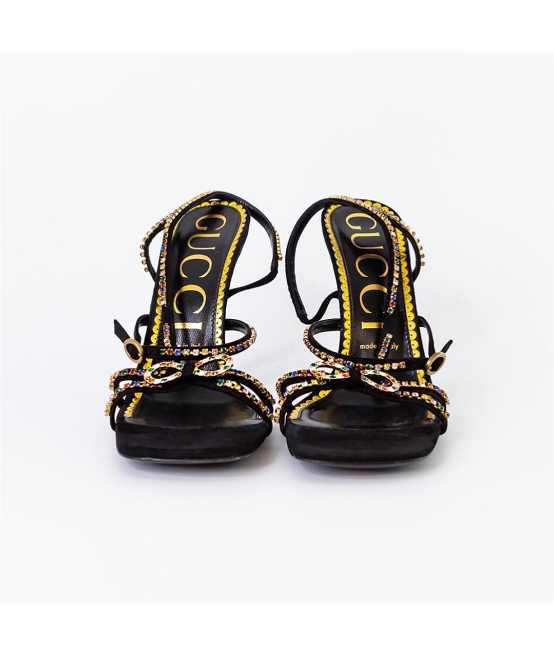 GUCCI Черные замшевые босоножки, фото 3