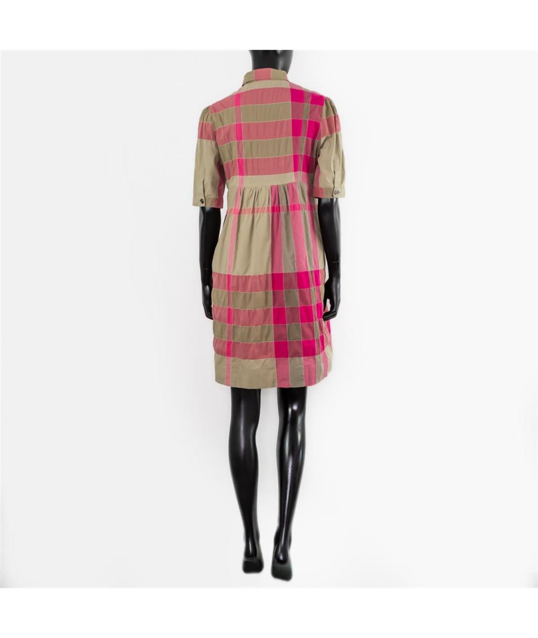 BURBERRY Бежевое хлопковое повседневное платье, фото 3