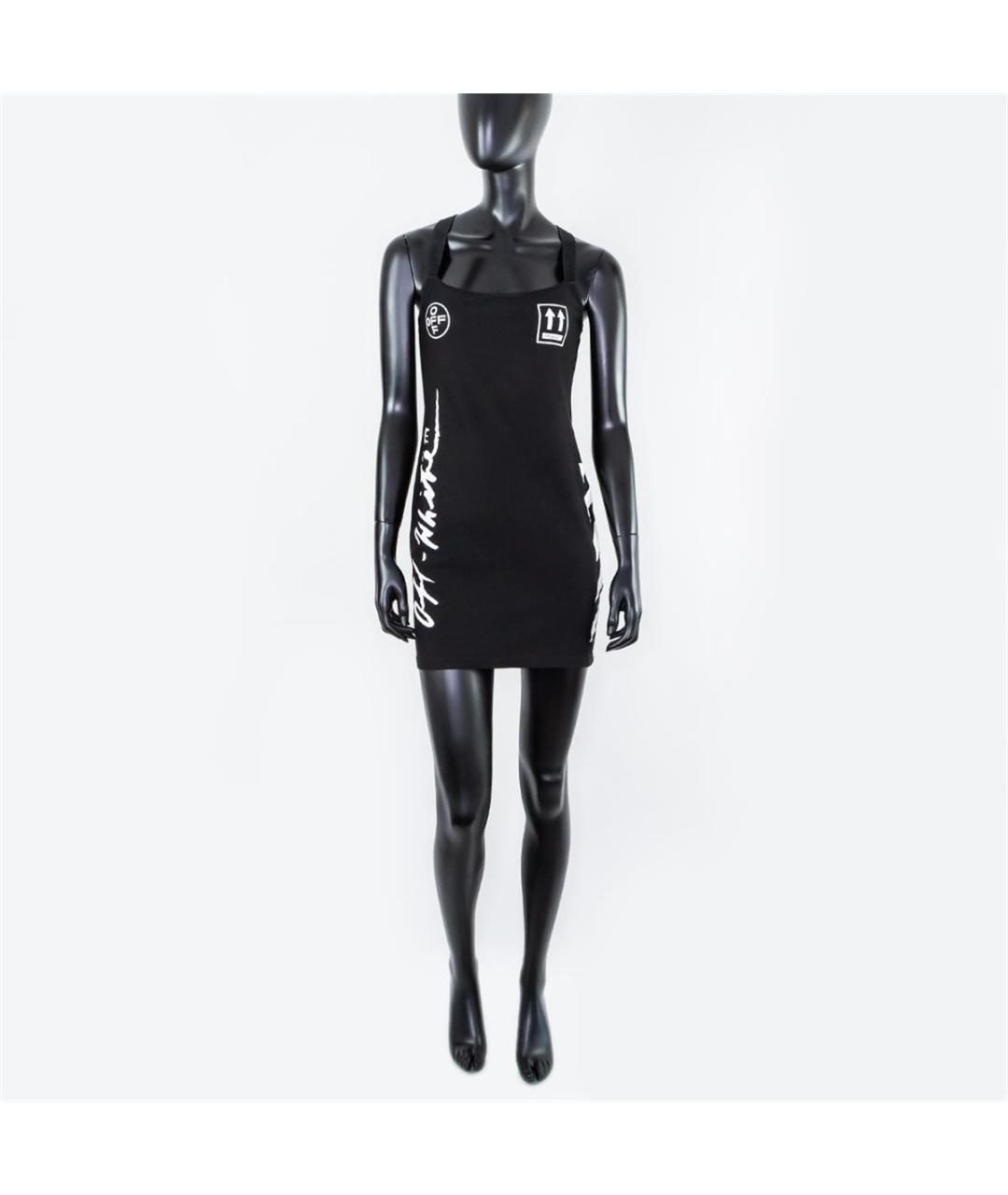 OFF-WHITE Черное полиамидовое повседневное платье, фото 4