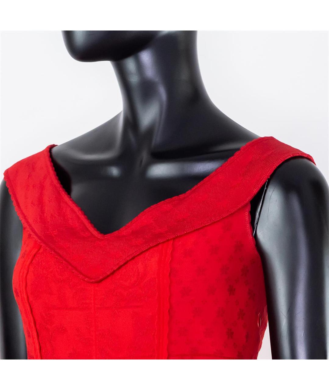 ALEXANDER MCQUEEN Красное вискозное повседневное платье, фото 2