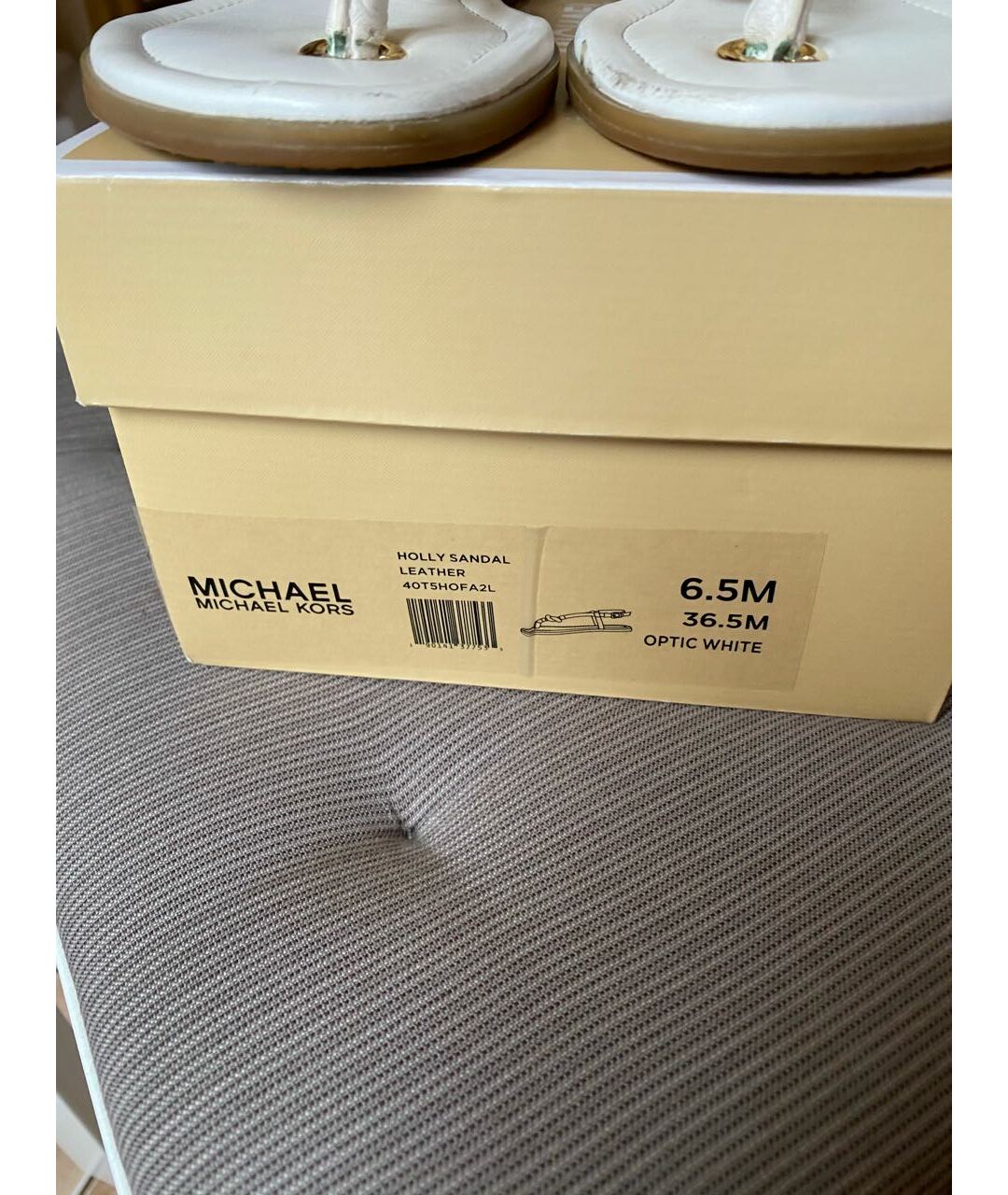 MICHAEL MICHAEL KORS Белые кожаные сандалии, фото 7