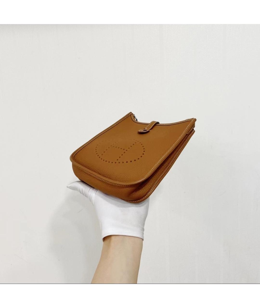 HERMES Коричневая кожаная сумка через плечо, фото 4