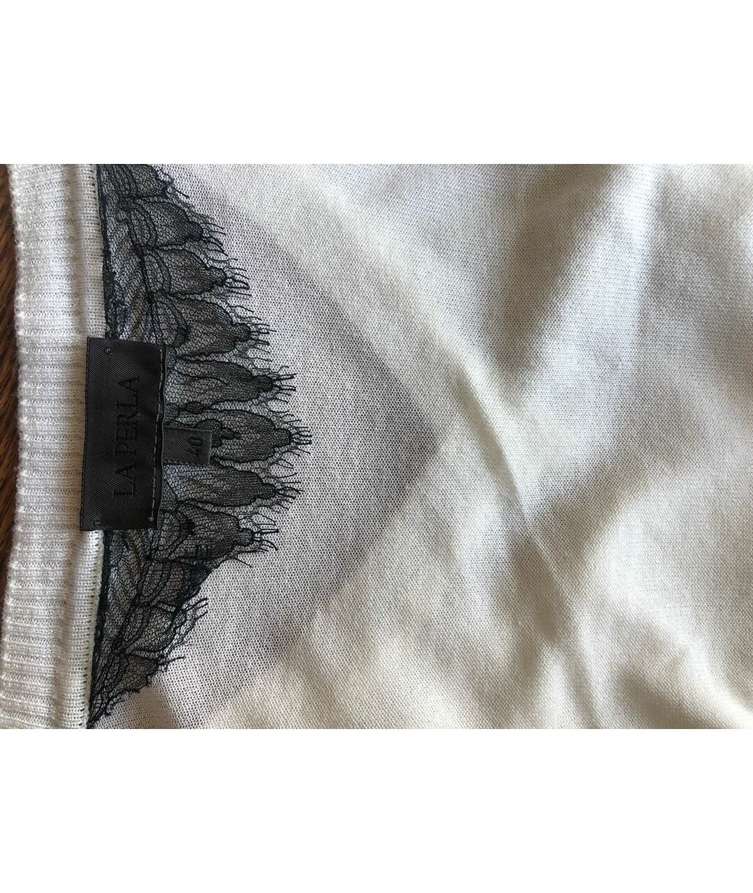 LA PERLA Белый шелковый джемпер / свитер, фото 4