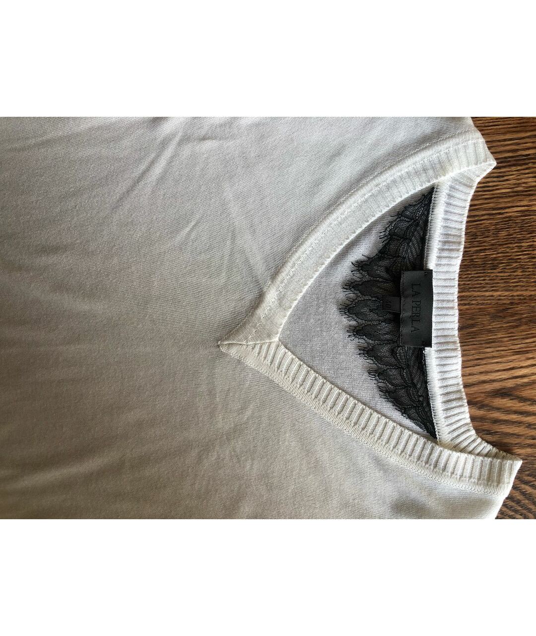 LA PERLA Белый шелковый джемпер / свитер, фото 3