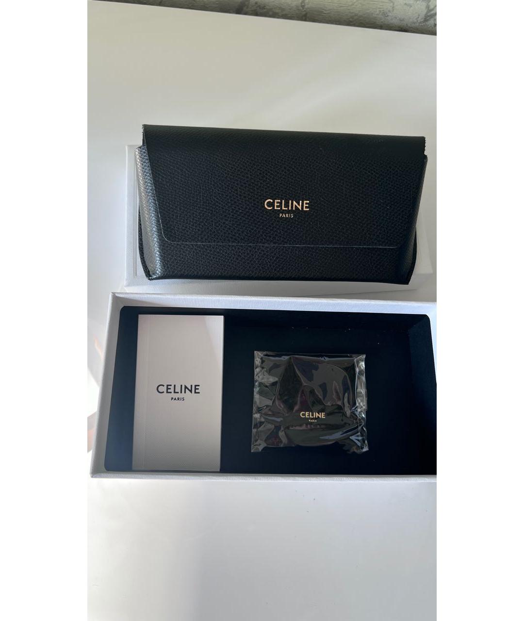 CELINE Коричневые пластиковые солнцезащитные очки, фото 3