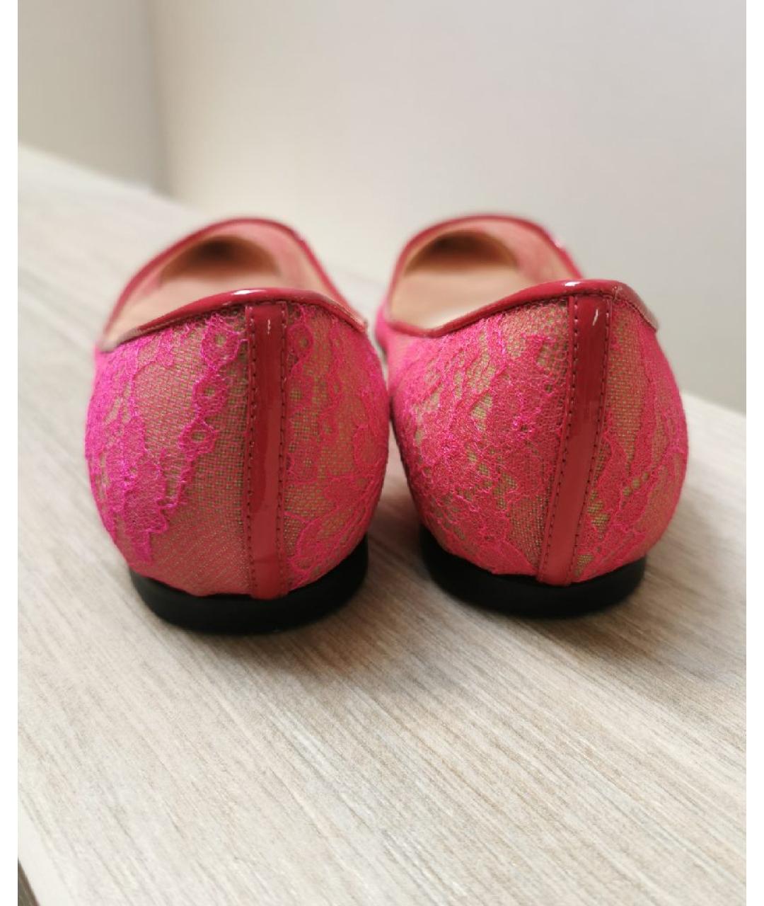 JIMMY CHOO Розовые текстильные балетки, фото 4