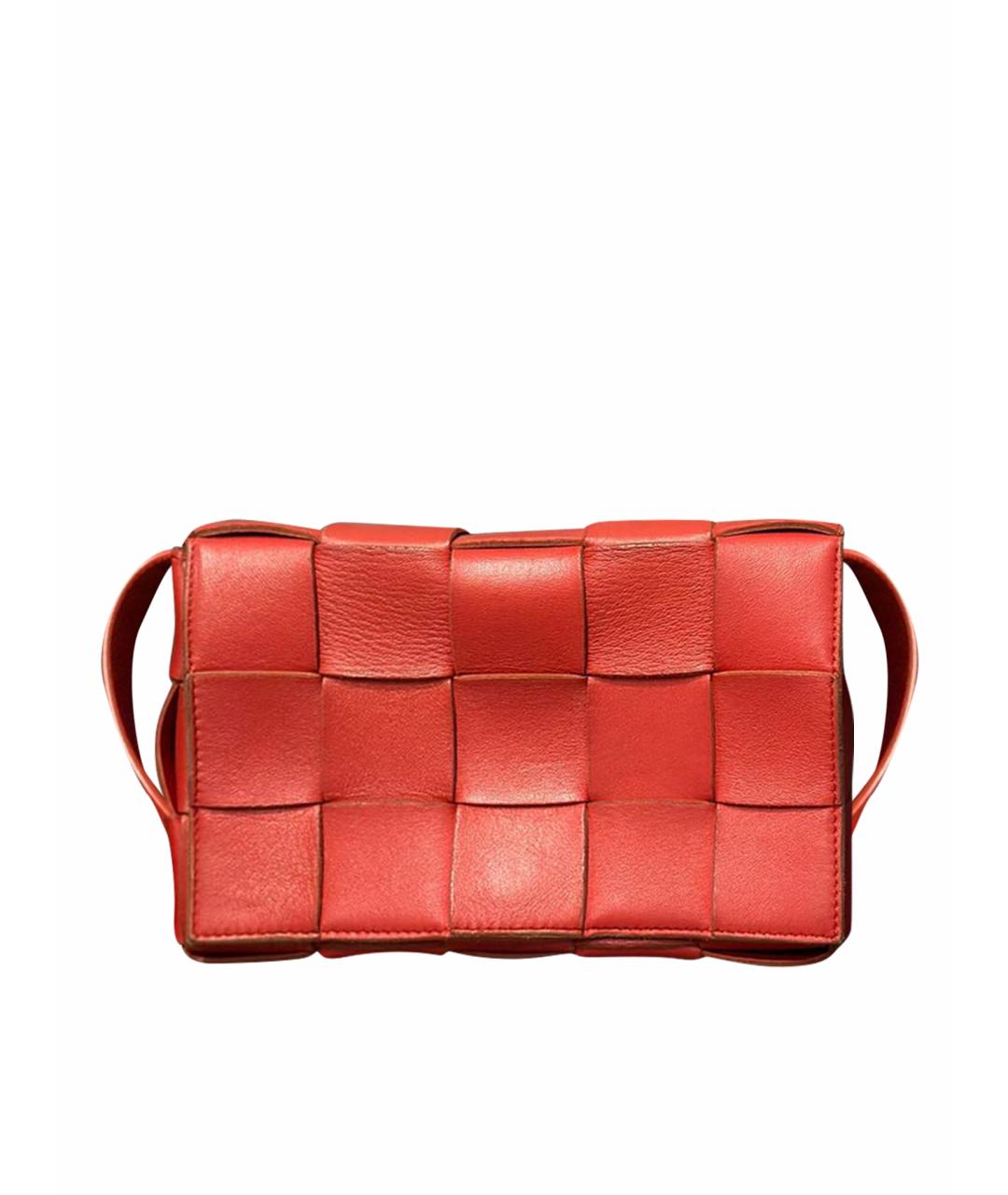 BOTTEGA VENETA Красная кожаная сумка через плечо, фото 1