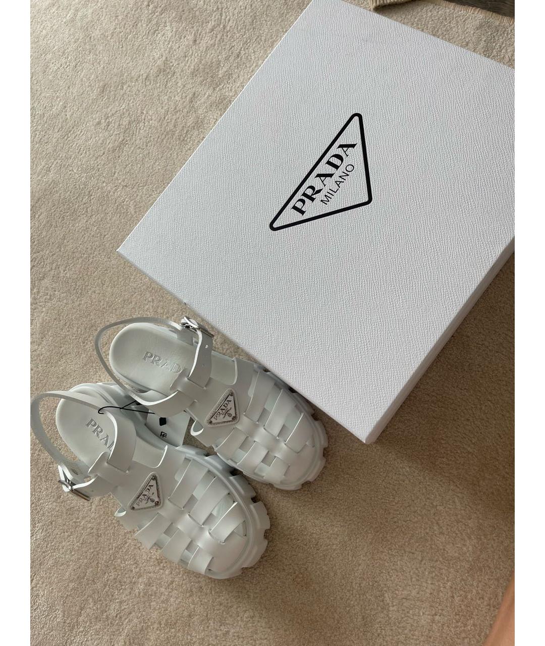 PRADA Белые босоножки, фото 8