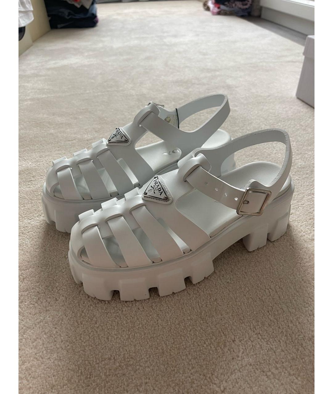 PRADA Белые босоножки, фото 9