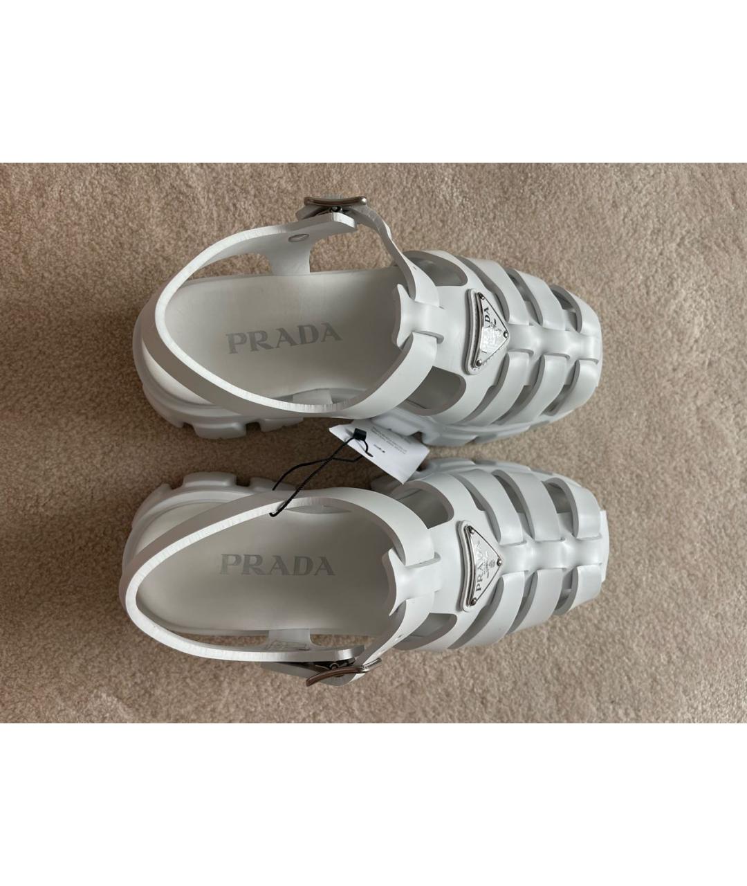 PRADA Белые босоножки, фото 6
