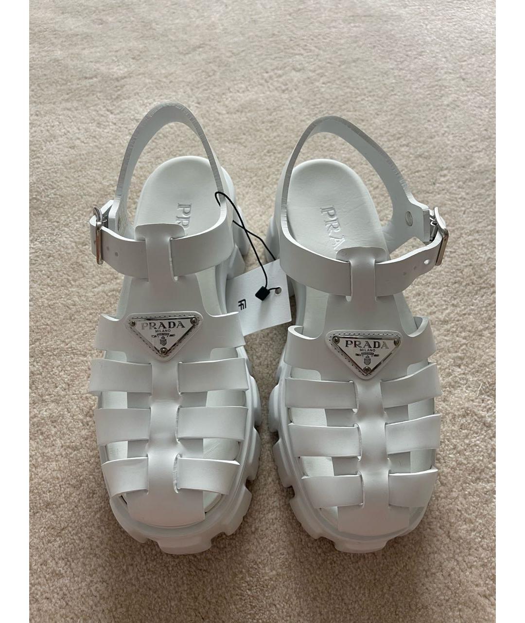 PRADA Белые босоножки, фото 7