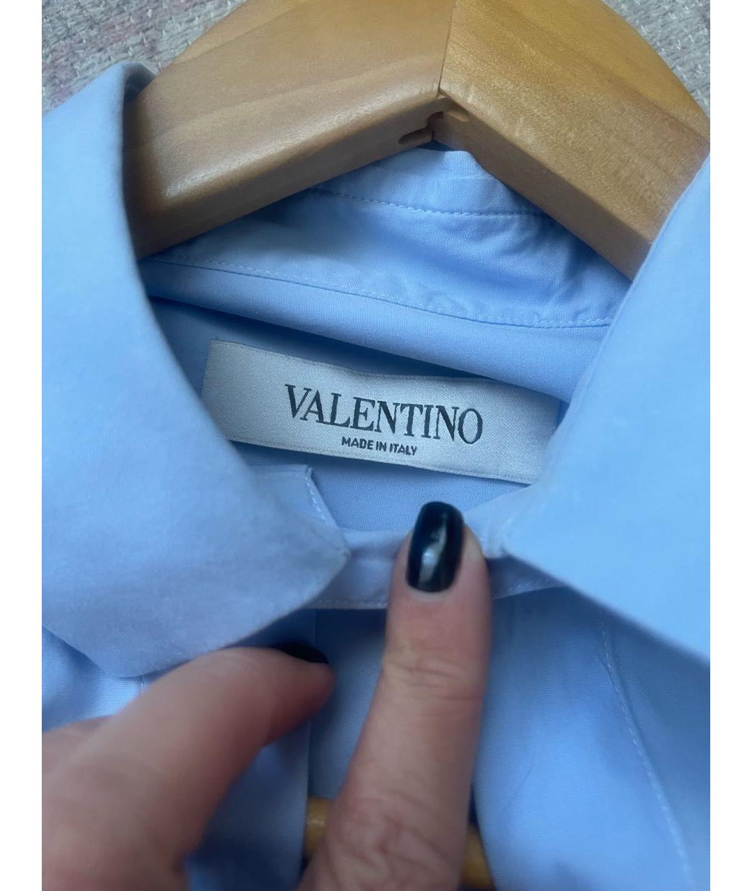 VALENTINO Голубая хлопковая рубашка, фото 4