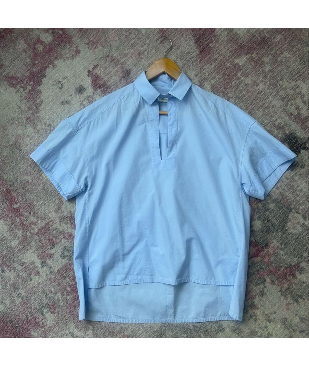 VALENTINO Голубая хлопковая рубашка, фото 6