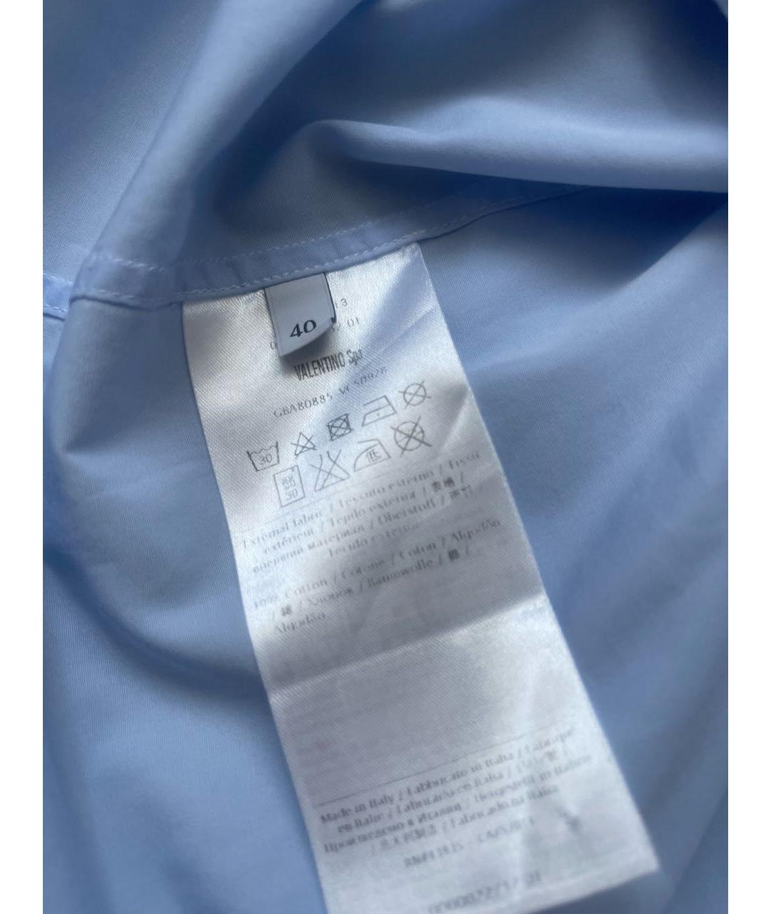 VALENTINO Голубая хлопковая рубашка, фото 5