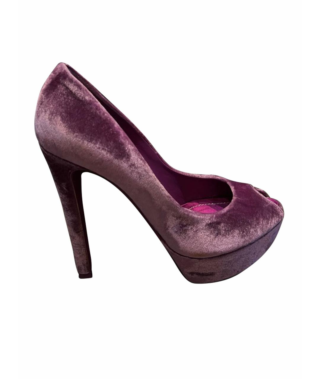 CHRISTIAN DIOR PRE-OWNED Фиолетовые бархатные туфли, фото 1