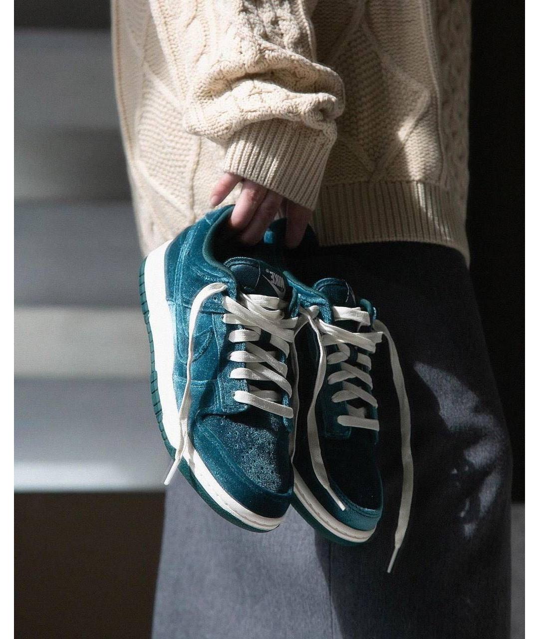 NIKE Зеленые бархатные кеды, фото 3