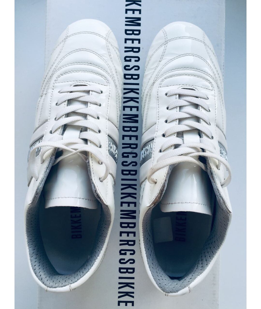 BIKKEMBERGS Белые кроссовки из лакированной кожи, фото 3