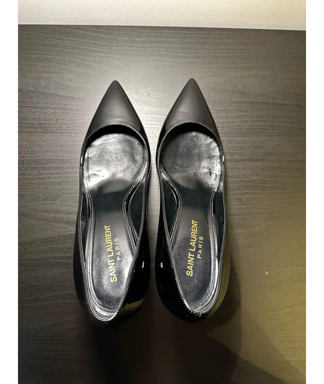 SAINT LAURENT Черные туфли из лакированной кожи, фото 3
