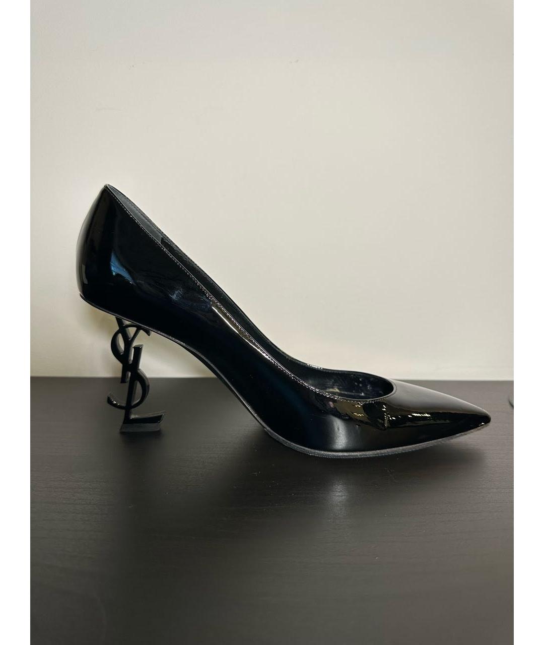 SAINT LAURENT Черные туфли из лакированной кожи, фото 5
