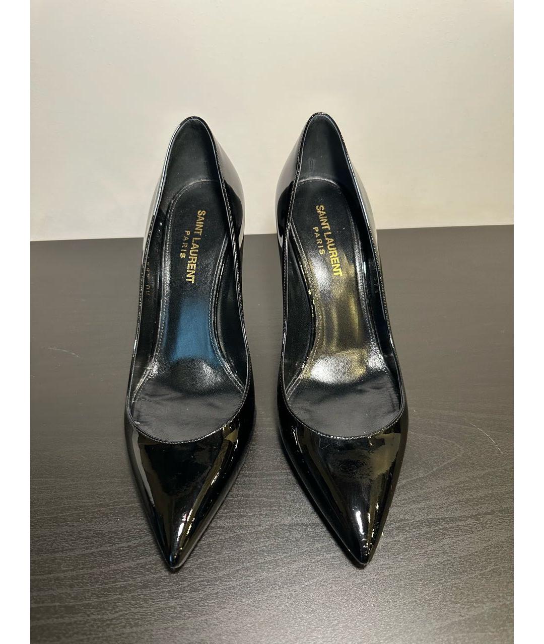 SAINT LAURENT Черные туфли из лакированной кожи, фото 2