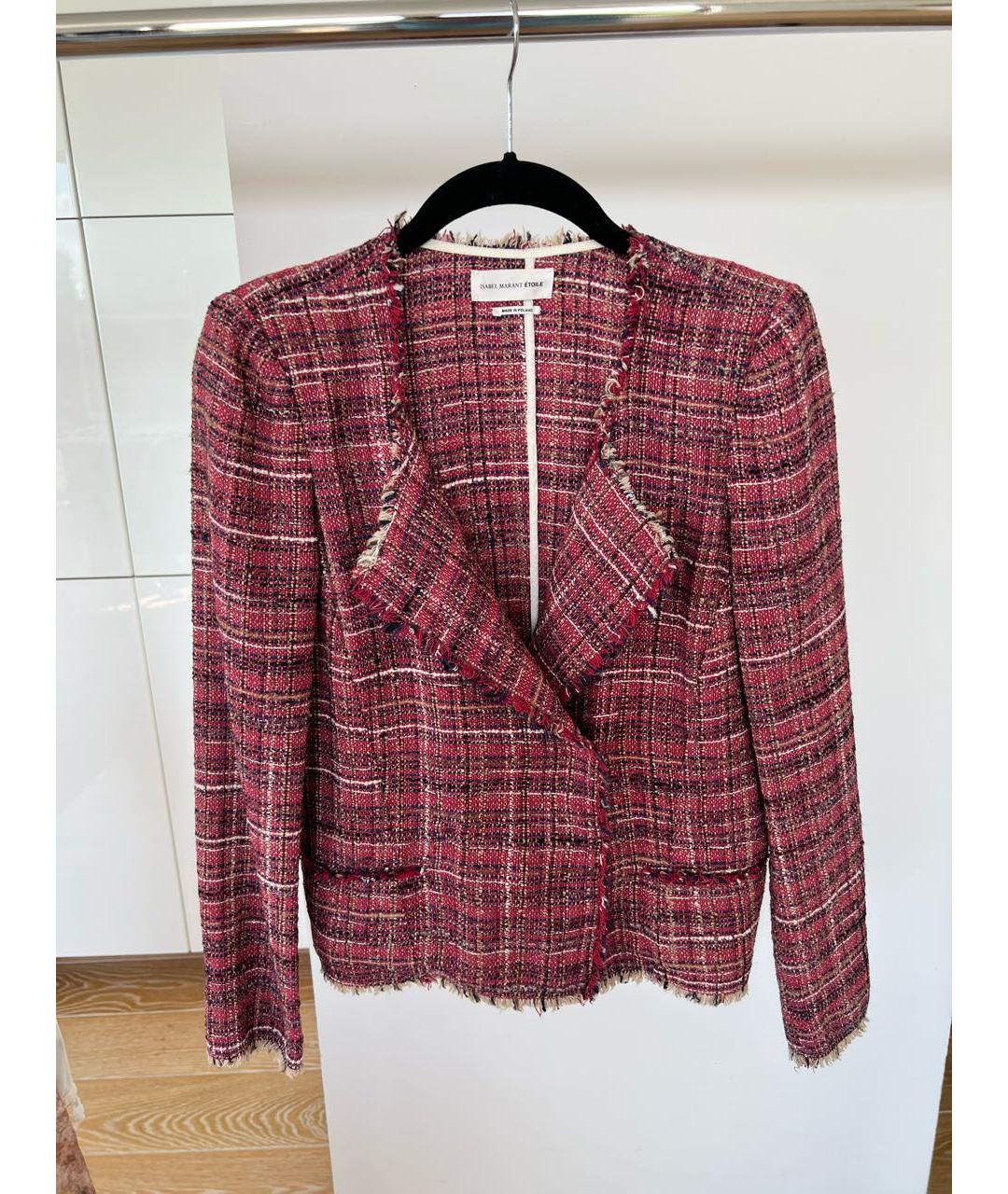 ISABEL MARANT ETOILE Бордовый твидовый жакет/пиджак, фото 9