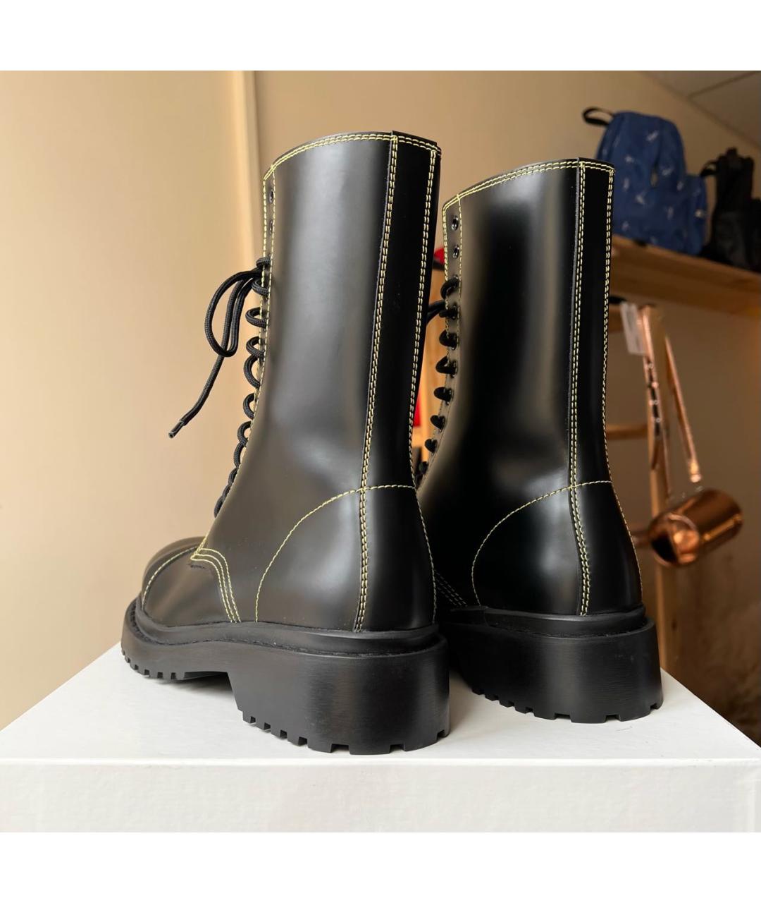 BALENCIAGA Черные кожаные ботинки, фото 4