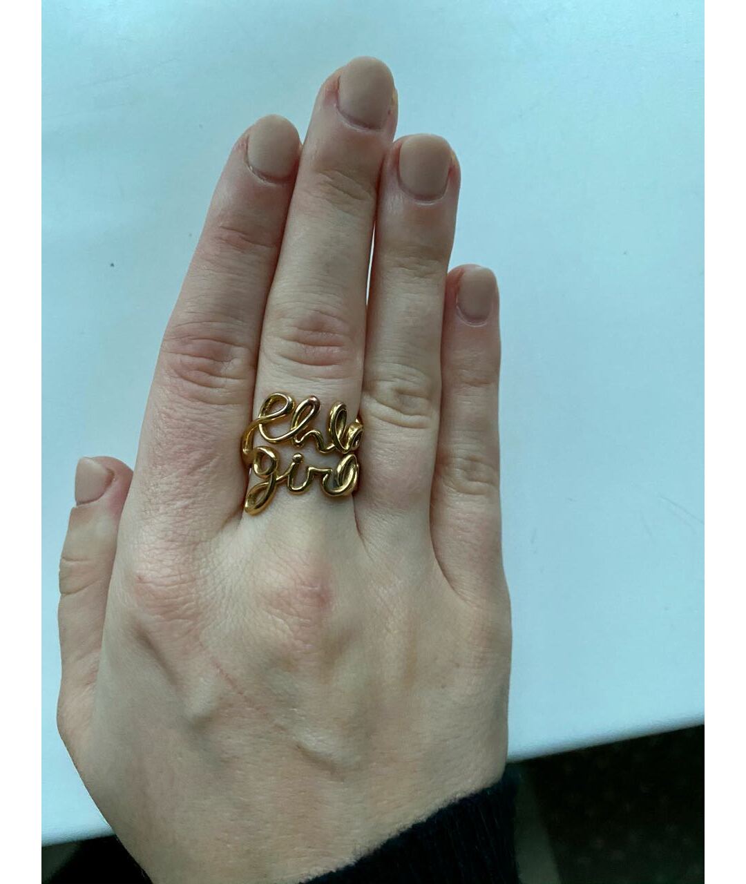 CHLOE Золотое позолоченное кольцо, фото 2