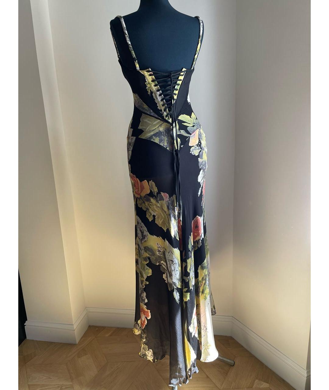 ROBERTO CAVALLI Зеленые шелковое вечернее платье, фото 4