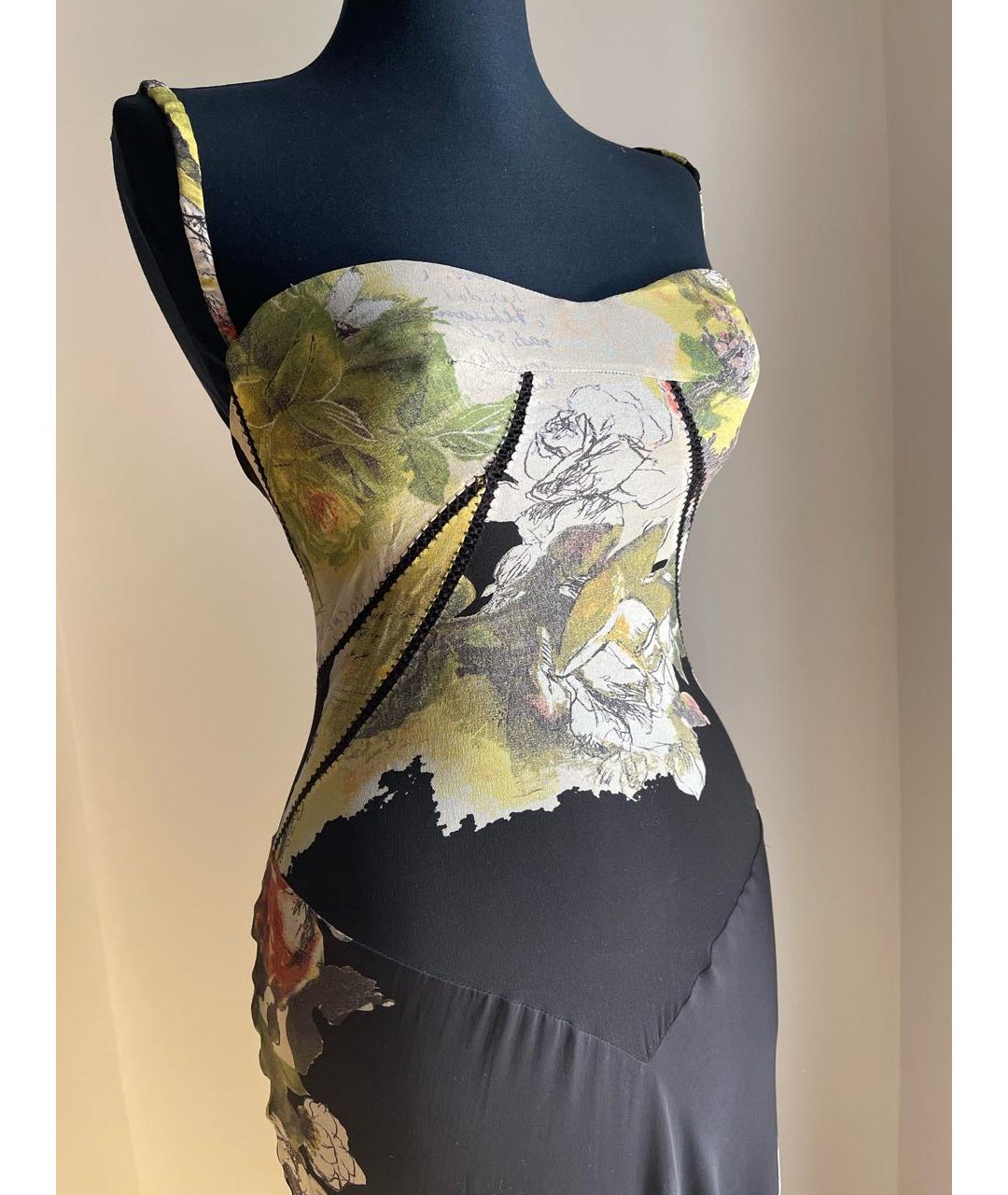 ROBERTO CAVALLI Зеленые шелковое вечернее платье, фото 2